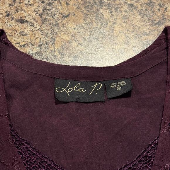 Lola P Vintage Dress Whimsigoth Romantic Ethereal Goth Floral Maxi Purple Small - Picture 3 of 9